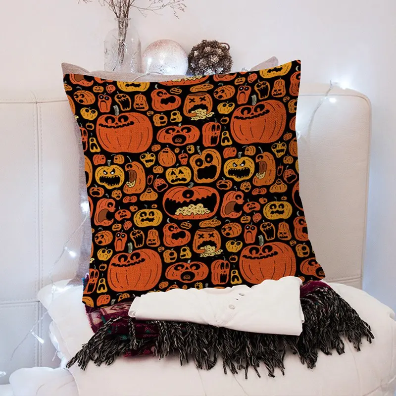 Halloween Pumpkin Pillowcase Witch/Spider/Bat Cushion Cover Throw Pillow Case for Sofa Party Chair Decoration | Дом и сад