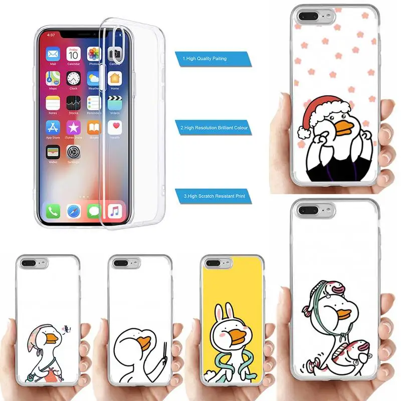 

Cartoon Duck Phone Case for iPhone 11 12 13 mini pro XS MAX 8 7 6 6S Plus X 5S SE 2020 XR case
