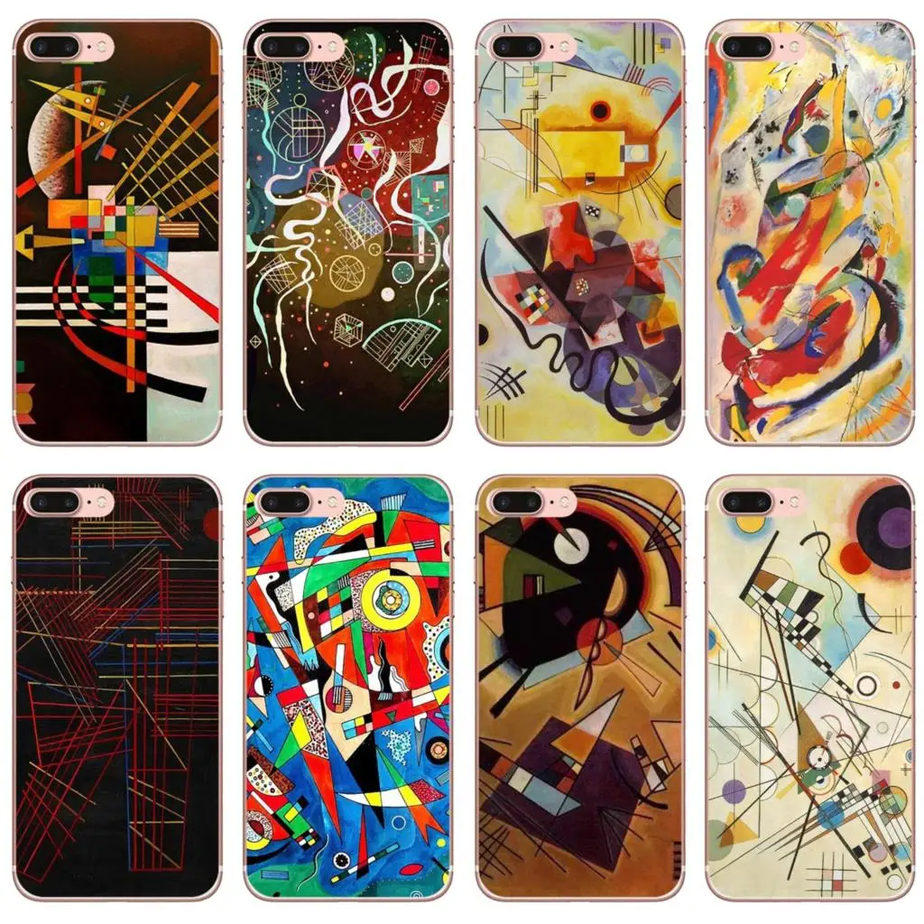 

For iPhone 10 11 12 13 Mini Pro 4S 5S SE 5C 6 6S 7 8 X XR XS Plus Max 2020 Wassily Kandinsky Abstract Artistic Soft TPU Cover