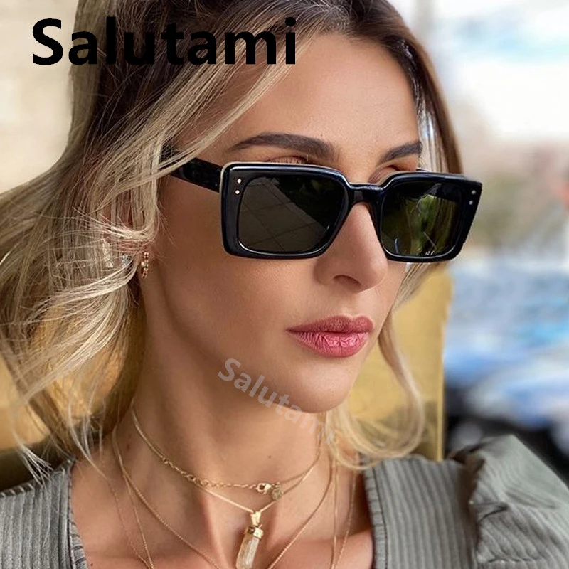 Солнцезащитные очки с заклепками для мужчин и женщин UV 400 винтажные квадратные