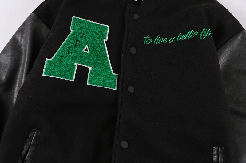 Куртка мужская зимняя из ПУ кожи с вышивкой и надписью | Мужская одежда