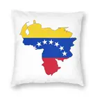 Наволочка в скандинавском стиле с изображением карты с флагом Венесуэлы, украшение для дивана в гостиную, квадратная наволочка в американском стиле 40x40, декоративные подушки