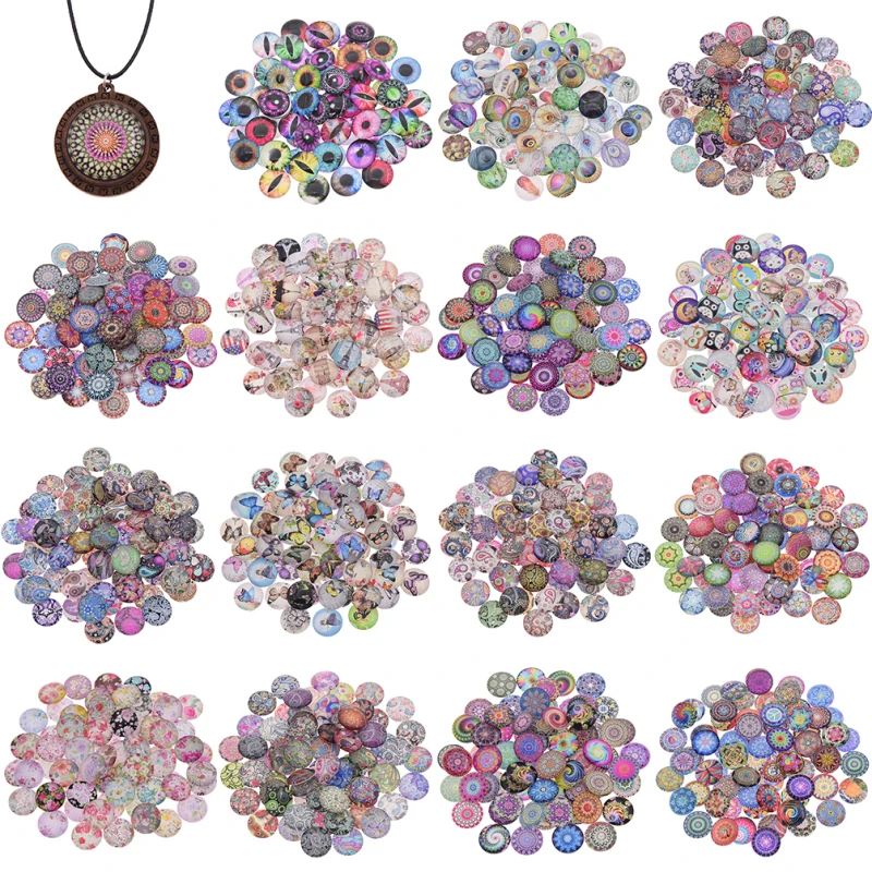 70 шт./лот 25 мм мозаичная печатная картина стекло полукруглый купол Кабошоны