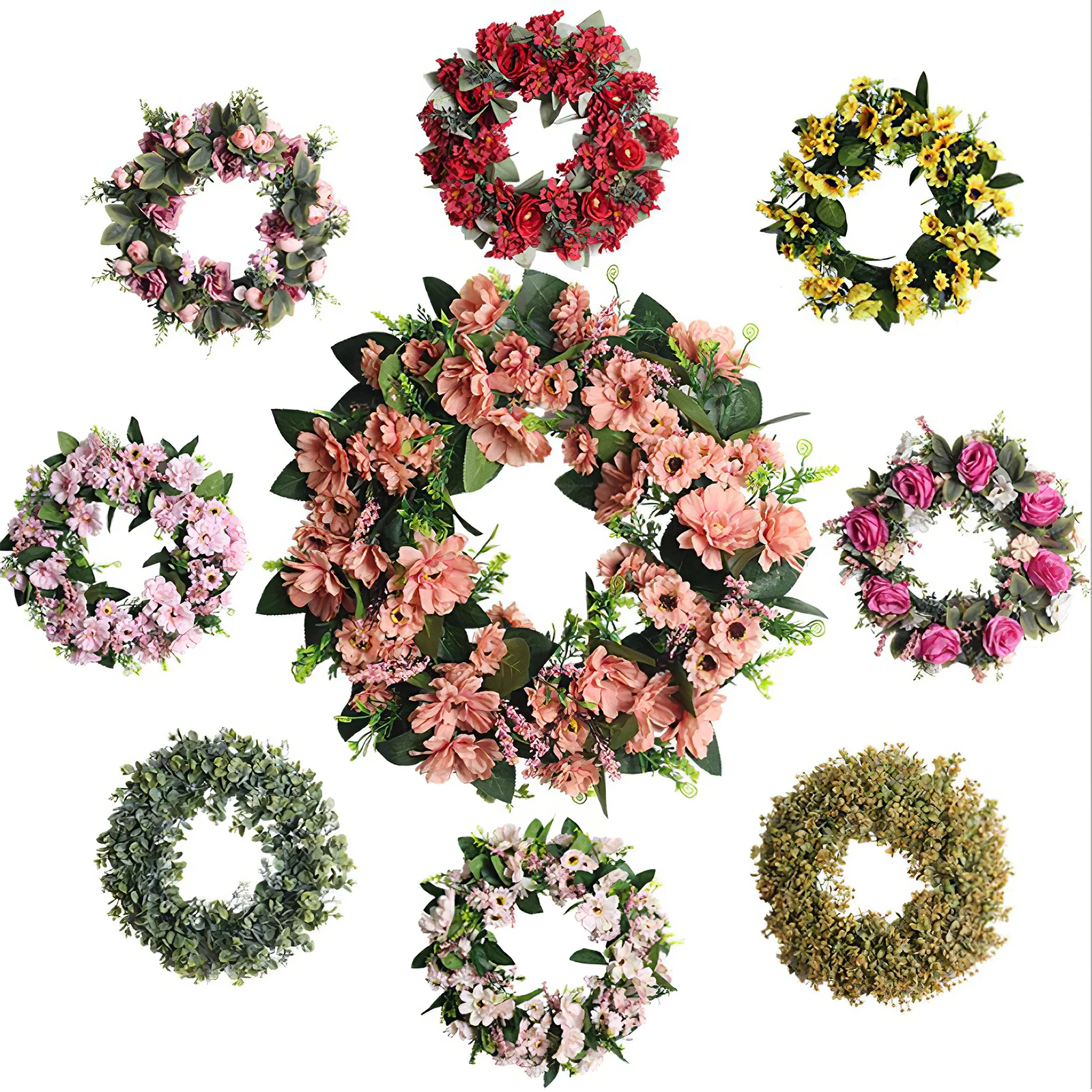 Венок для входной двери сада фермерского дома весенние праздничные украшения и