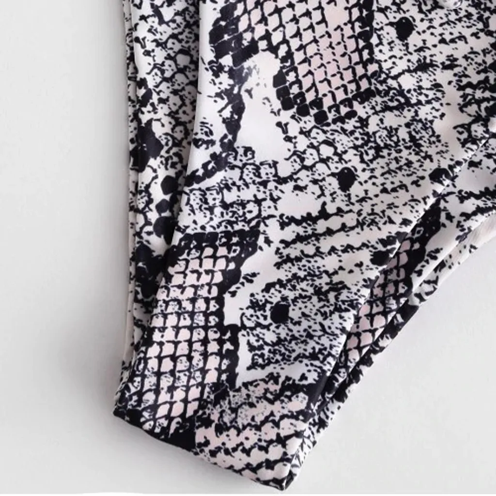 Женский купальный костюм с леопардовым принтом пикантное бикини со змеиным