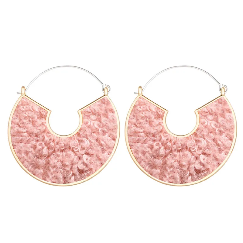 IF ME модные плюшевые круглые серьги большие хлопковые корейские золотые