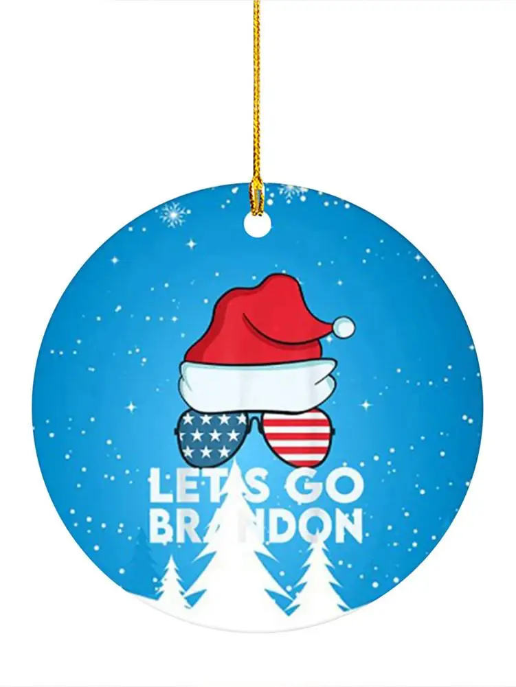 

Забавные рождественские украшения с изображением Джо бидена От Брендона Let's Go, рождественские деревянные украшения для рождественской елк...