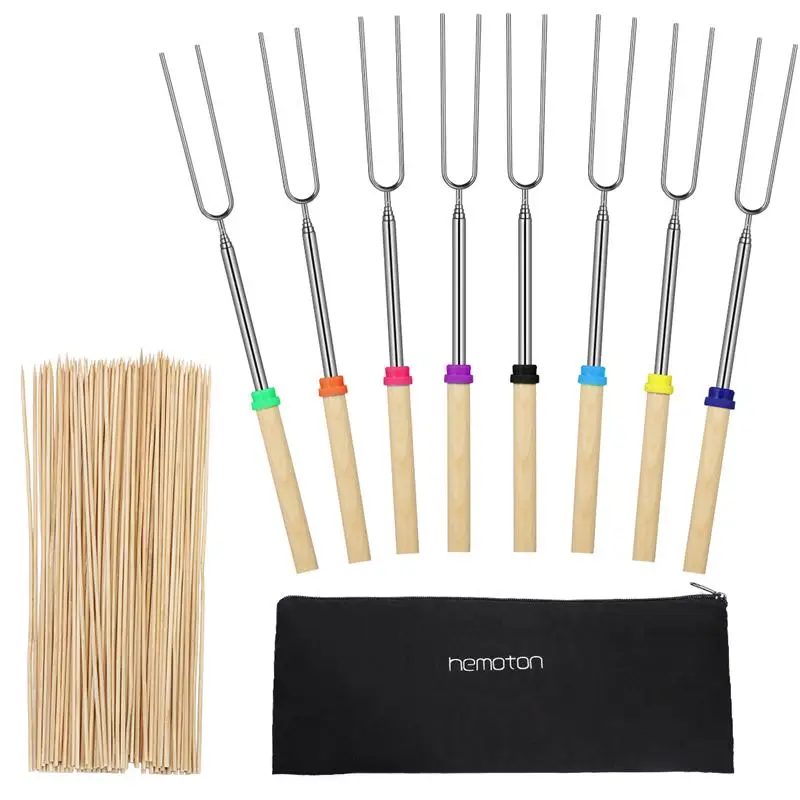 U образные палочки для жарки телескопические вилки барбекю из нержавеющей стали