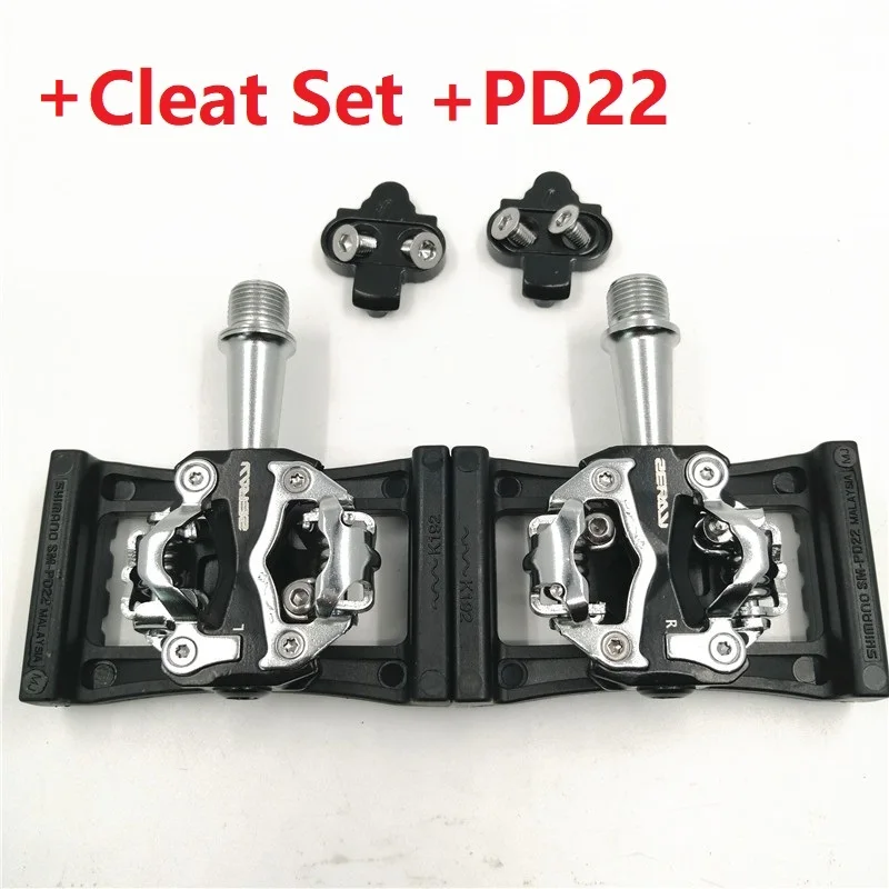 Black - PD22 set ZERAY MTB велосипедные педали самоблокирующиеся педали сверхлегкие с шипами PD22 горный велосипед Подшипник педали совместимы с SPD M520 M540 - Цвет: Black - PD22 set