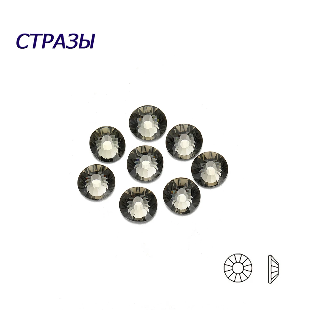 CTPA3bI 2000NoHF черные кристаллические алмазные камни без горячей фиксации клей на