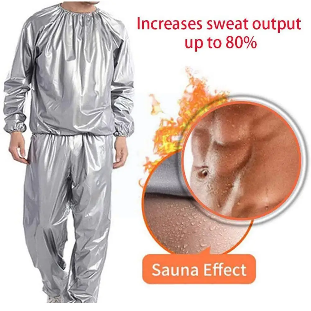 

Heavy Duty Fitness Weight Loss Sweat Sauna Suit Exercise Anti-Rip Black N5S5