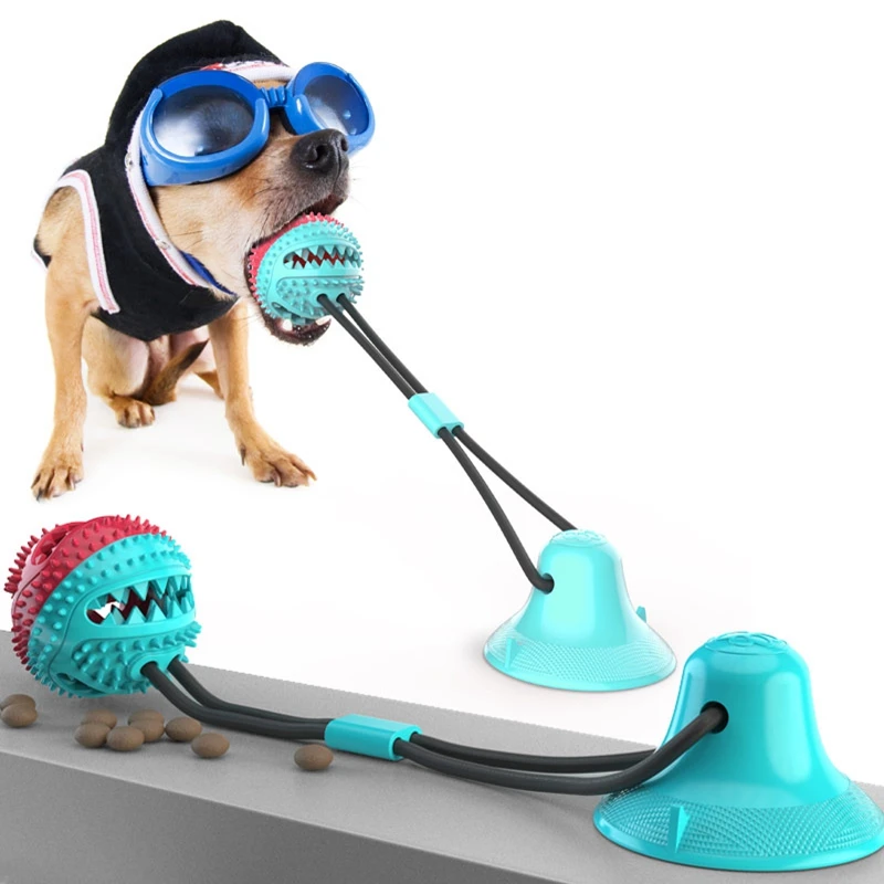 

Dog Toys Pet Puppy Interactive Suction Cup Push TPR Ball Toys Molar Bite Toy Elastic Ropes Dog Tooth Cleaning Chewing Supplies