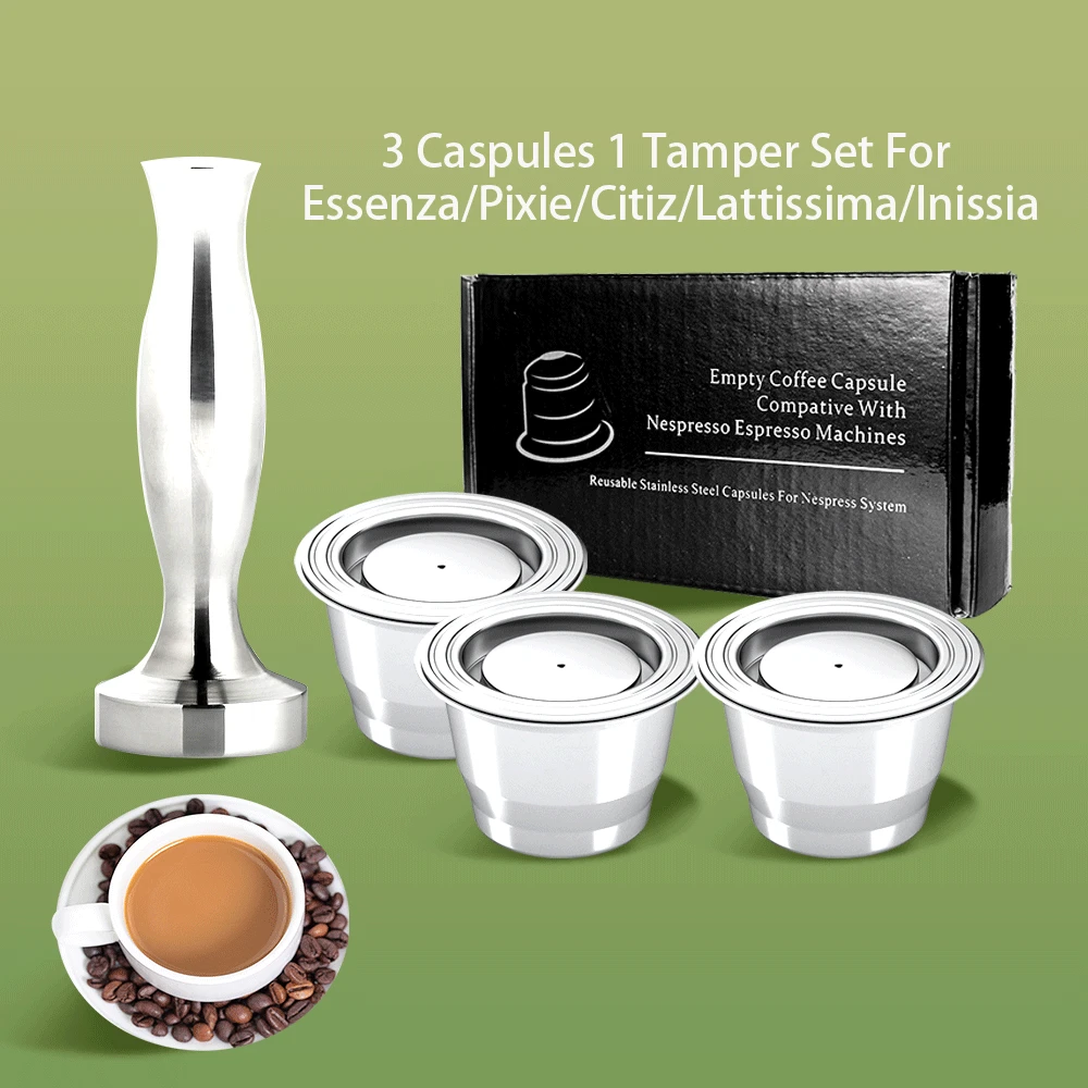 Nespresso Reusable Coffee Capsule Stainless Steel Refillable Filters Espresso Cup Fit For Inissia &amp Pixie Maker Machine | Дом и сад