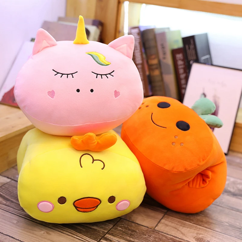 

1PC 30*25CM Cartoon Unicorn Warm Winter Hand Warmer Pillow Warm Hand Plush Toys Mouse Dinosaur Pillow Girls Valentine's Day Gift