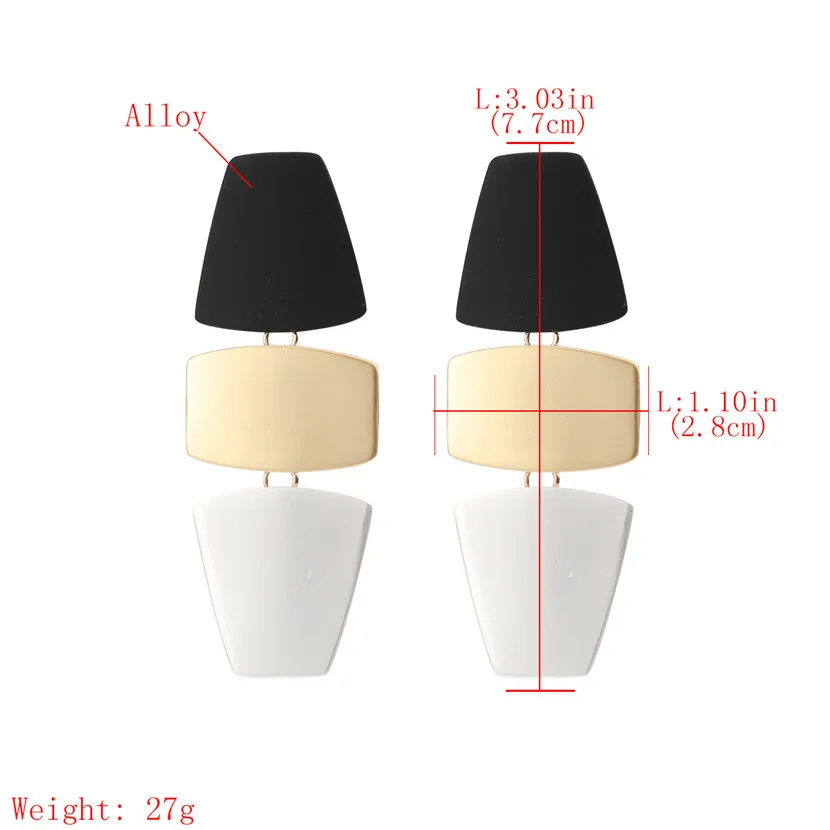 

Geometry Drop Earrings Long Hanging Earring Gifts For Women Alloy Material Gold Plated Jewelry Elegant Multi Color Accessories