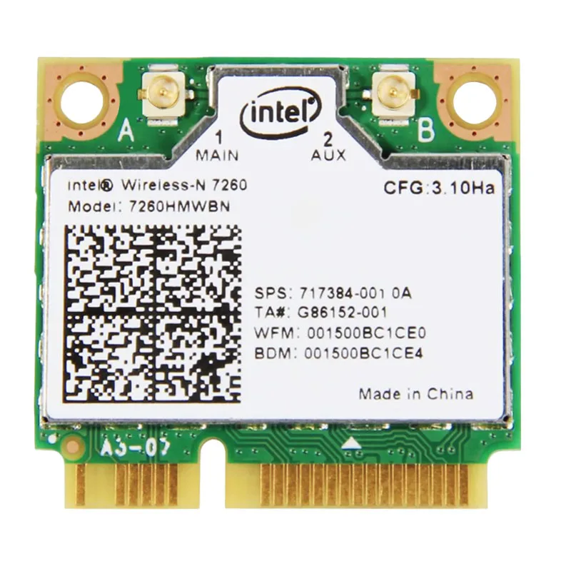 INTEL 7260 BN 7260HMW BN7260 300 Мбит/с Mini PCI-E 2 4 ГГц BT 0 Combo 7260BN для HP COMPAQ Linux Win7 Win8 Win10 AP | Компьютеры