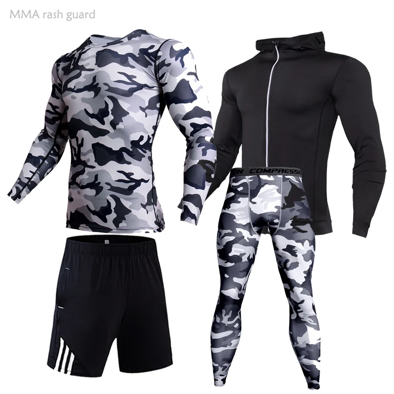 Спортивный костюм для мужчин спортивная одежда зимнее теплое нижнее белье ММА