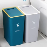 nordic cute trash can lid big plastic bathroom press waterproof creative trash can toilet cubo basura household products dg50wb