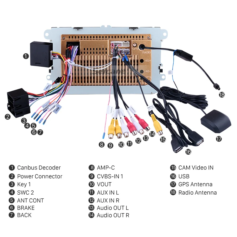 Автомагнитола Seicane мультимедийный проигрыватель с GPS Android 9 0 2Din для