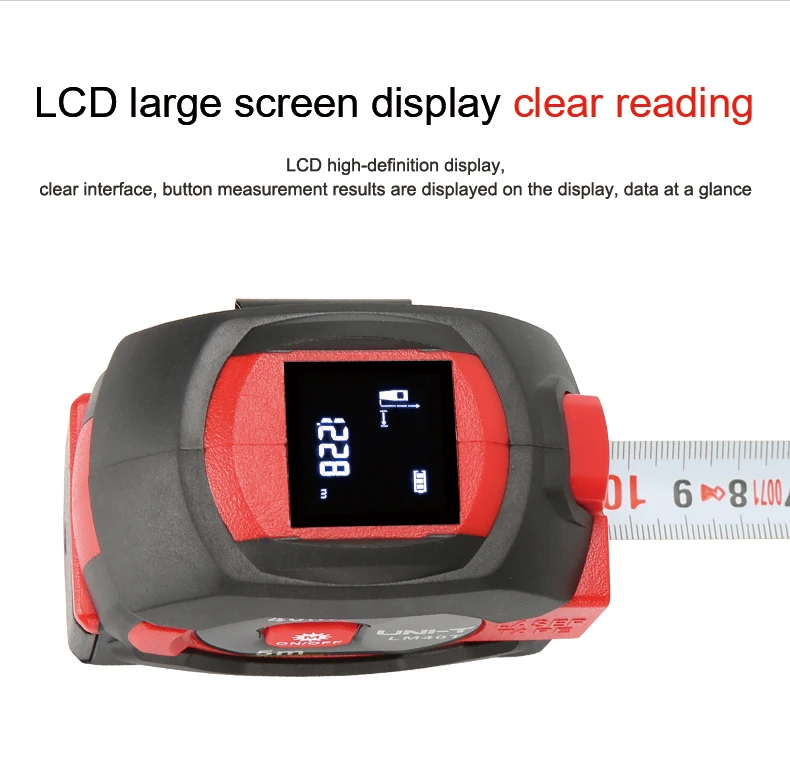 LM40T 2 in 1 Laser Ranging Tape Measure Buildings, Interior and Exterior Decoration Design Engineering Measurement rangefinder