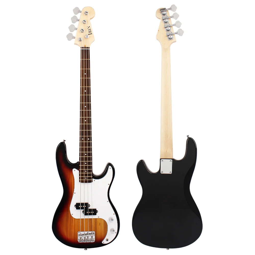 

21 Frets 4 String Electric Bass Guitar Sunset Color Basswood Bass Guitar Stringed Instrument With Connection Cable Wrenches