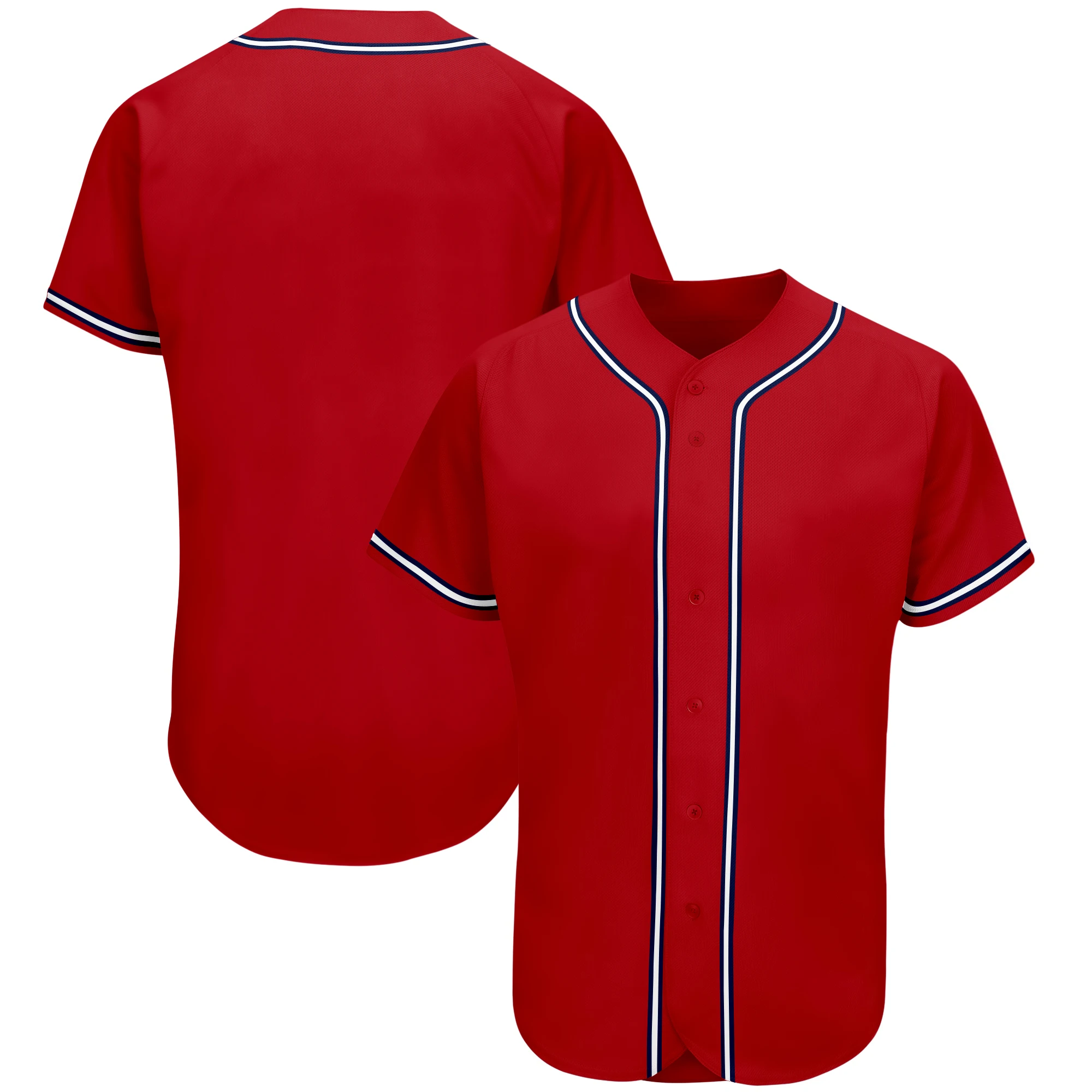 Custom Red Baseball Jersey for Team&Player，Personalize Stitched Baseball Jerseys V-Neck, Hip Hop Casual Men's Clothing Outdoor