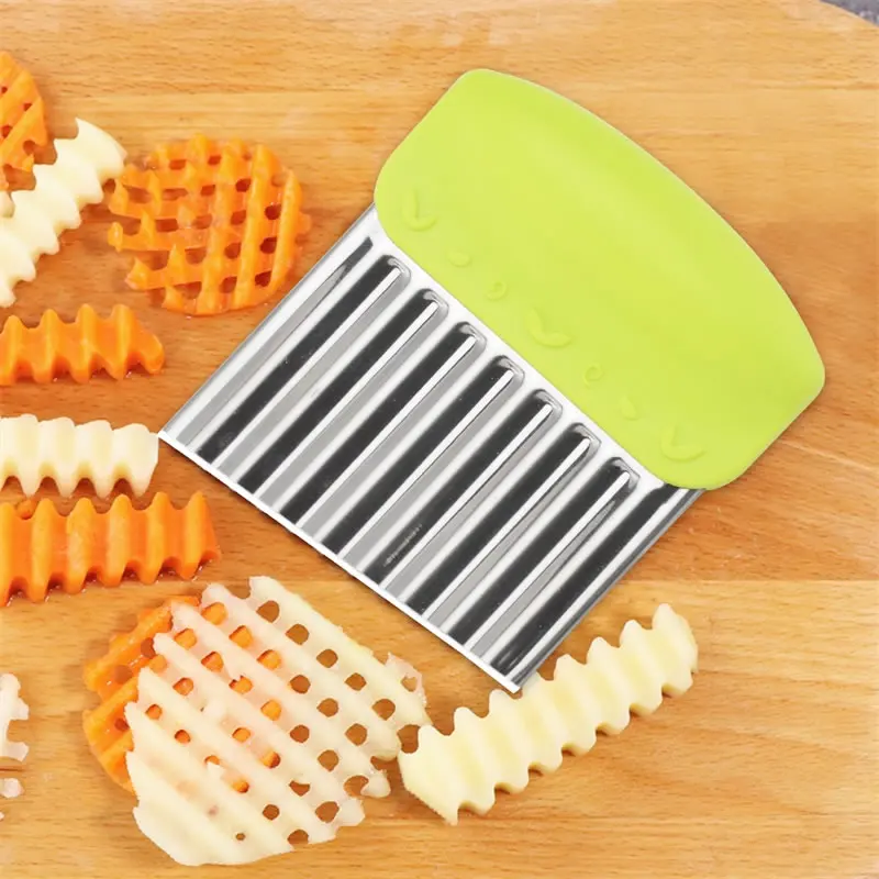 

Wavy French Fries Cutter Stainless Steel Potato Slicer Vegetable Chopper Veggie Slicer Durable Kitchen Gadgets Cutter