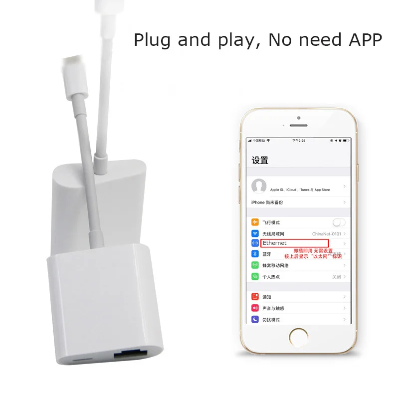 100 Мбит/с OTG Сетевой USB адаптер для Lightning к RJ45 Ethernet LAN проводной кабель камера iPhone/iPad
