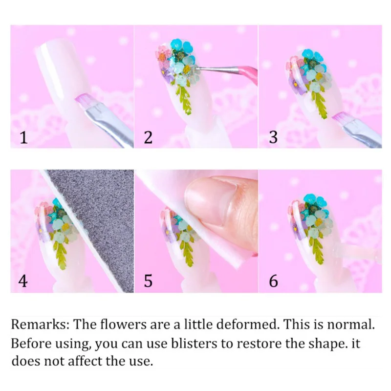 1 Wheel Natural Dried Flowers Nail Art Decoration 3D Pressed Plum blossom Flower Slider Sticker Polish Manicure Nail Accessories