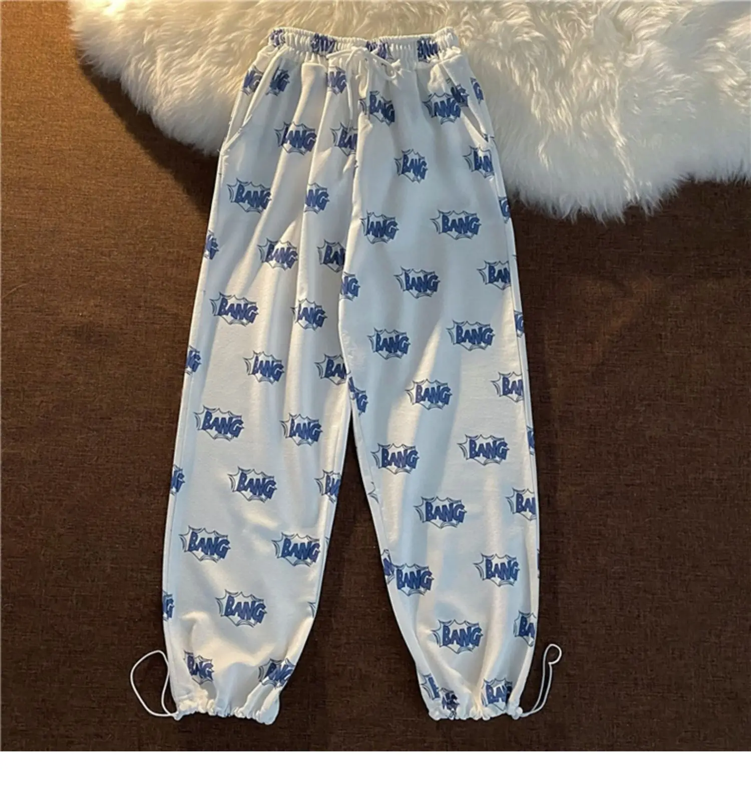 

Новые Индивидуальные модные брендовые леггинсы с широкими штанинами, женские студенческие свободные универсальные Капри в стиле хип-хоп с ...