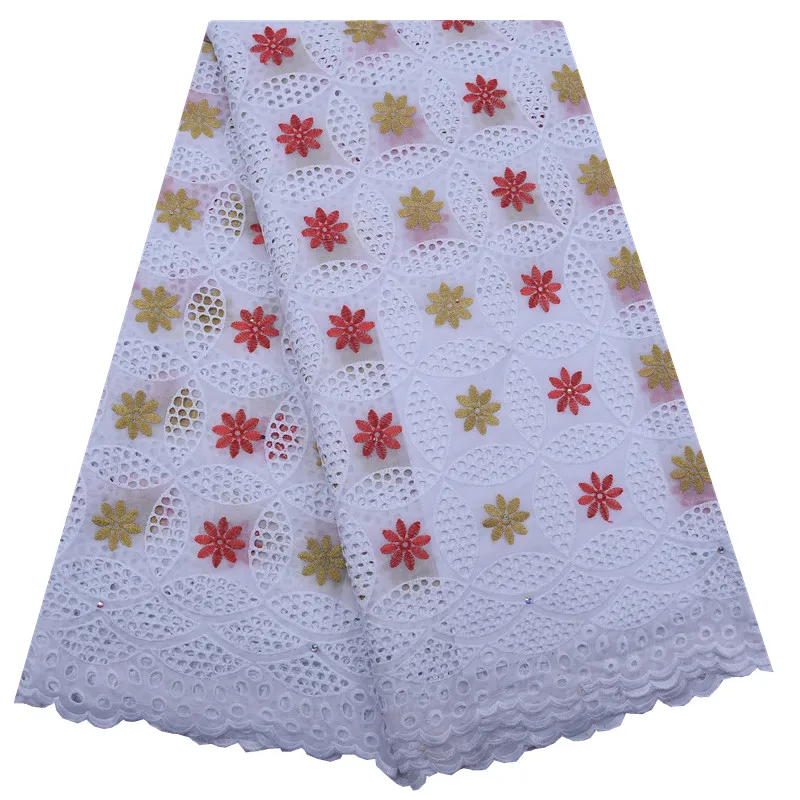 Персиковая африканская швейцарская хлопковая кружевная ткань модная