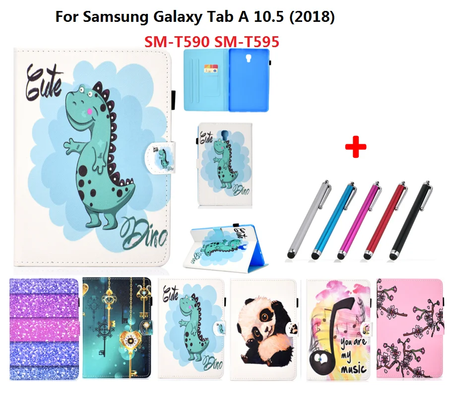 Kawaii динозавр чехол для планшета Samsung Galaxy Tab A 10 5 Fundas A10.5 T590 T595 SM + подставка