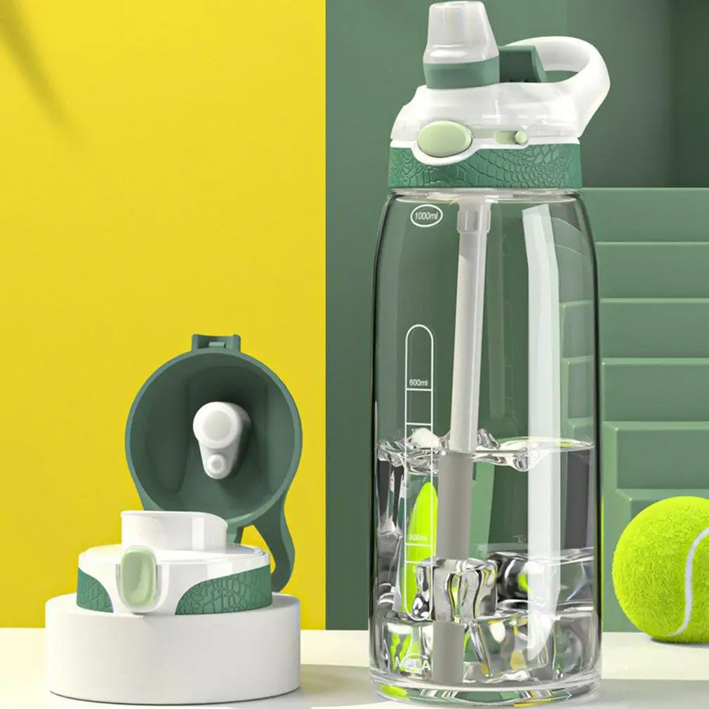 

1000ML Water Bottle with Straw Portable Outdoor Cold Juice Water Sports Cup Dinkware Camping Bike Bottle Kitchen Tools