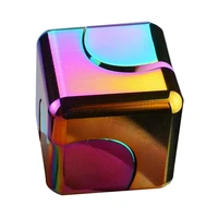 aluminum alloy square magic dice cube figet spinner kids adult antistress fingertip toys hand spinning top desktop game gifts