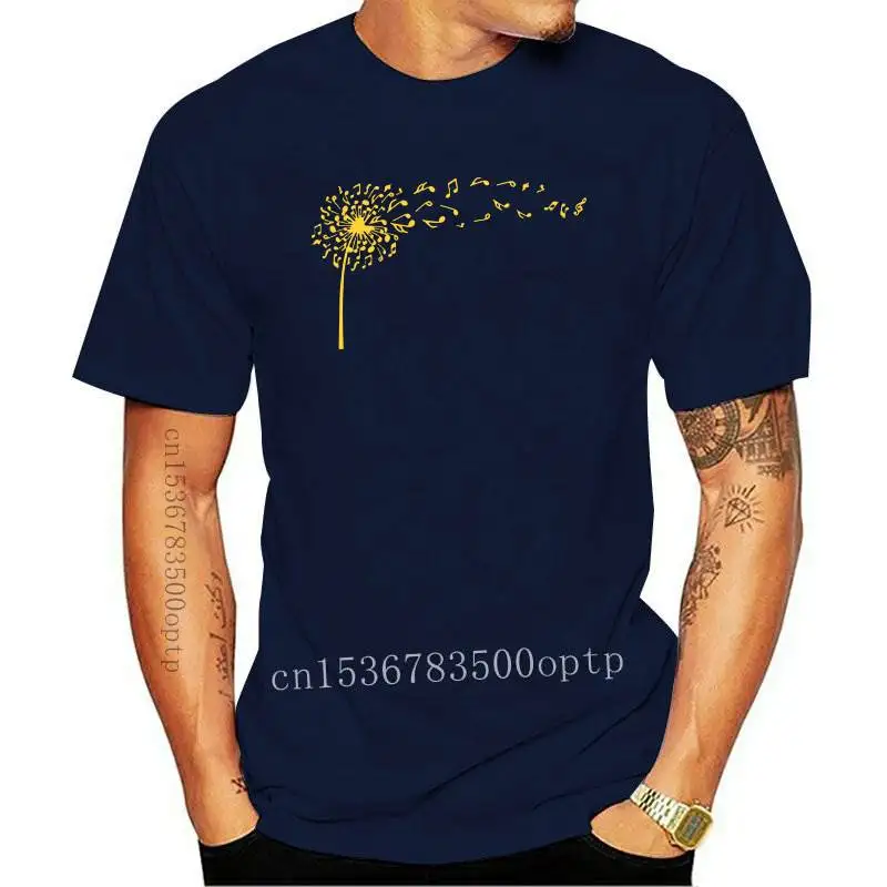 

Design Dandelion Music Notes T-shirt Creative Funny T-Shirts cotton Clothes o-neck men's t shirts fashion tops short sleeve