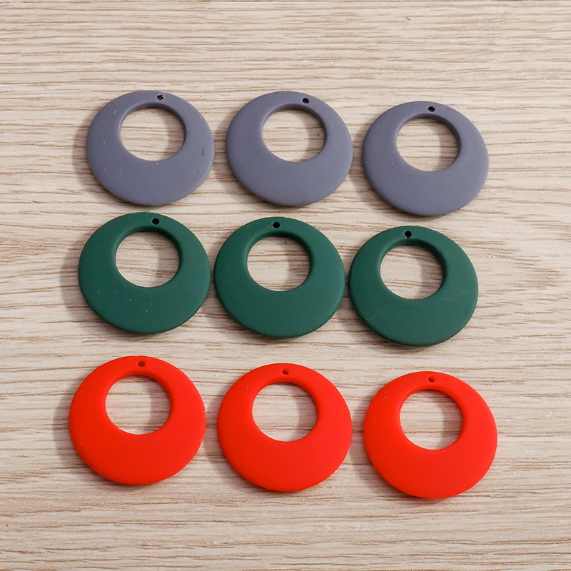 

20pcs 23*24mm Plastic Drop Earrings Charms Round Hollow Pendants for DIY Jewelry Making Eardrop Necklace Findings Accessories