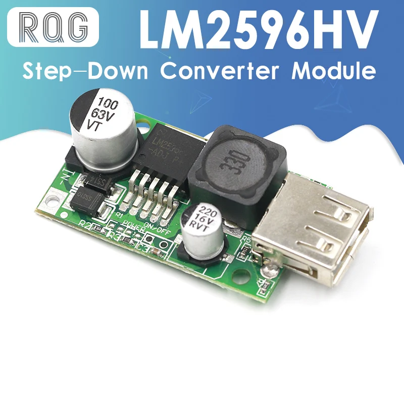 LM2596HV 5V DC понижающий модуль преобразователя 9V 12V 24V 36V 48V to 3A зарядного устройства USB