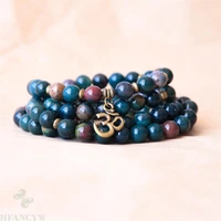 6mm indian bloodstone gemstone mala bracelet 108 beads pendant meditation handmade reiki energy buddhism bless healing pray