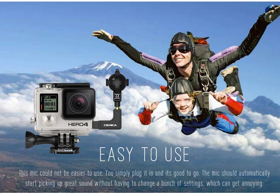 COMICA CVM-VG05 шарообразный стерео видео микрофон интервью микрофон для камер GoPro Hero 3 3+ 4 5