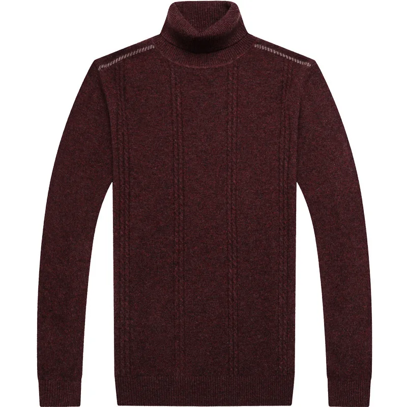 Новое поступление модный 100% чистый шерстяной мужской толстый свитер с высоким