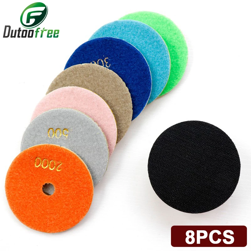 7 шт. + 1 резервные Pad 4 &quotалмазные гибкие влажной воды шлифовальный диск для Мейбл