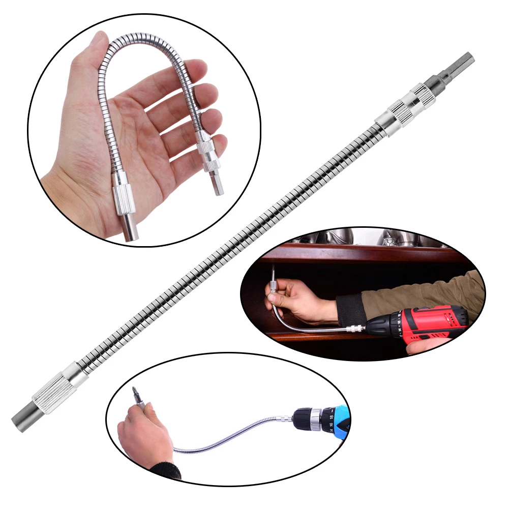 

150/200/300mm Metal Flexible Shaft Tool Bit Holder Connector Extension Screwdriver Drill Bit Socket Driver Adapter Hex Drill Bit