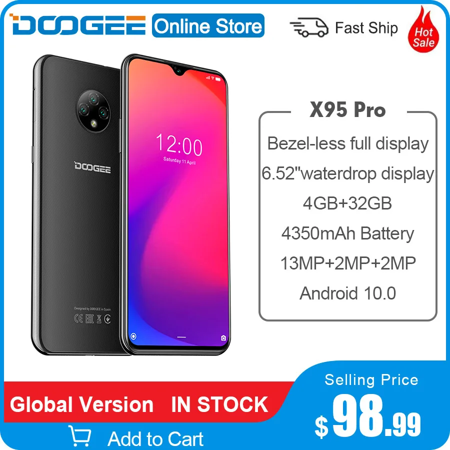 DOOGEE X95 Pro Helio A20 6 52 'Ɗ Гб Оперативная память 32GB Встроенная 13MP тройной Камера 4350