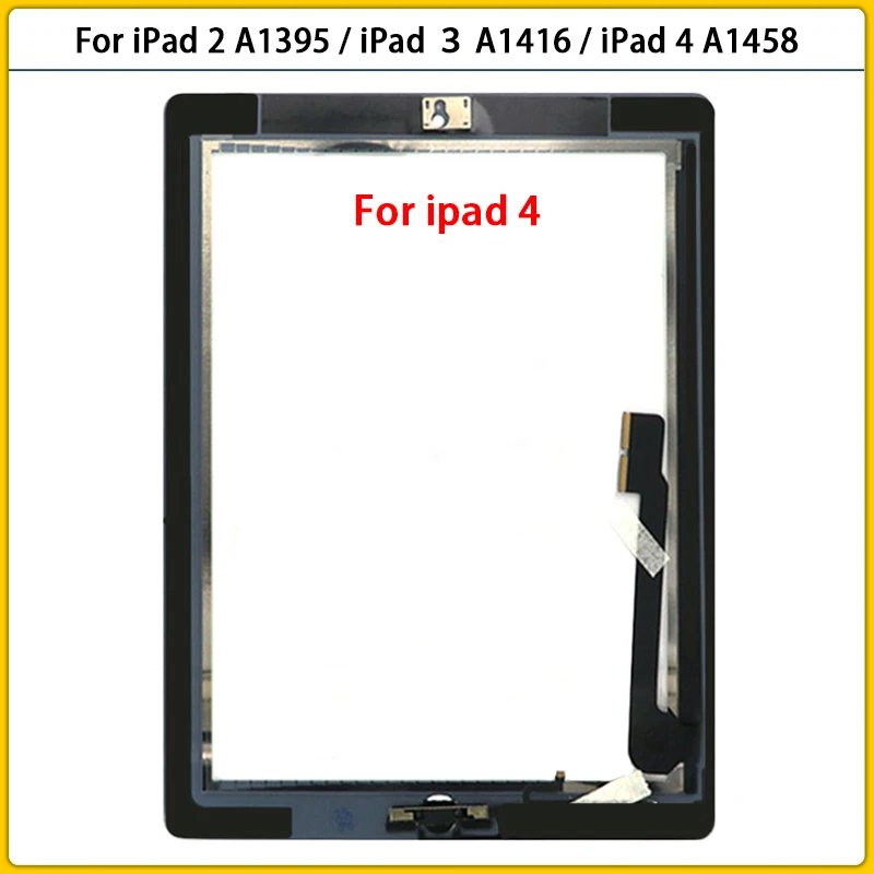 

10PCS New For iPad 2 A1395 Touchscreen For iPad 4 A1458/iPad 3 A1416 Touch Screen Panel Digitizer Sensor Front Glass Home Button