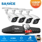 SANNCE 8-канальная система видеонаблюдения HD 1080N AHD DVR 4 шт. 1080P ИК наружная система видеонаблюдения 8-канальный комплект видеонаблюдения