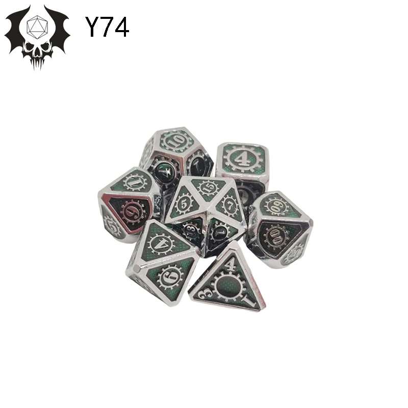 7 шт./компл. 17 цветов набор многогранных игральных костей из металлического