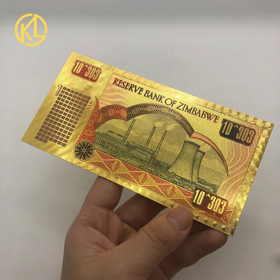 100pcs Zimbabwe Gold Banknote One Centillion Dollars with cetificate and security label UV Light for collection | Дом и сад