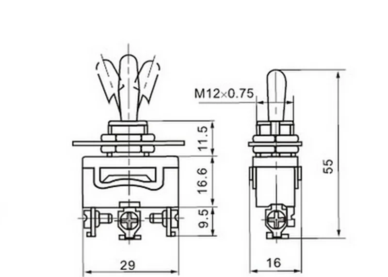 E TEN1122 однополюсный двойной бросок кнопка переключатель тумблер/рокер|Аксессуары