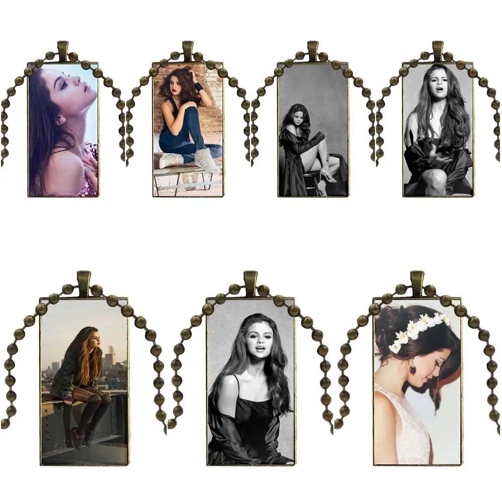 Selena Gomez Kill Em с добротой для женщин Свадебная мода стеклянный подвесной брелок