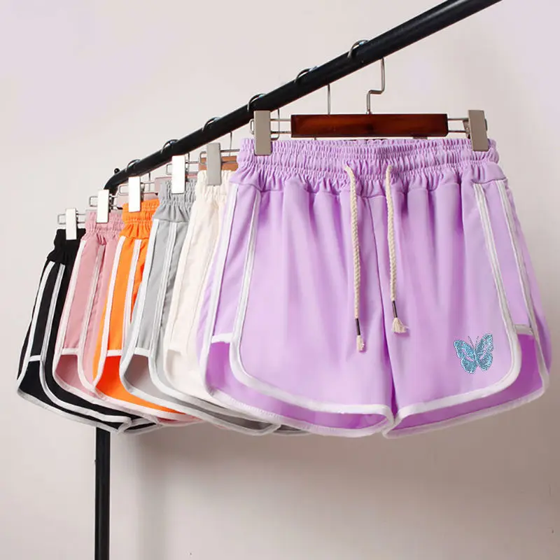 

Ice silk shorts female summer high waist show thin Student Korean version loose and versatile small butterfly wear sports pants